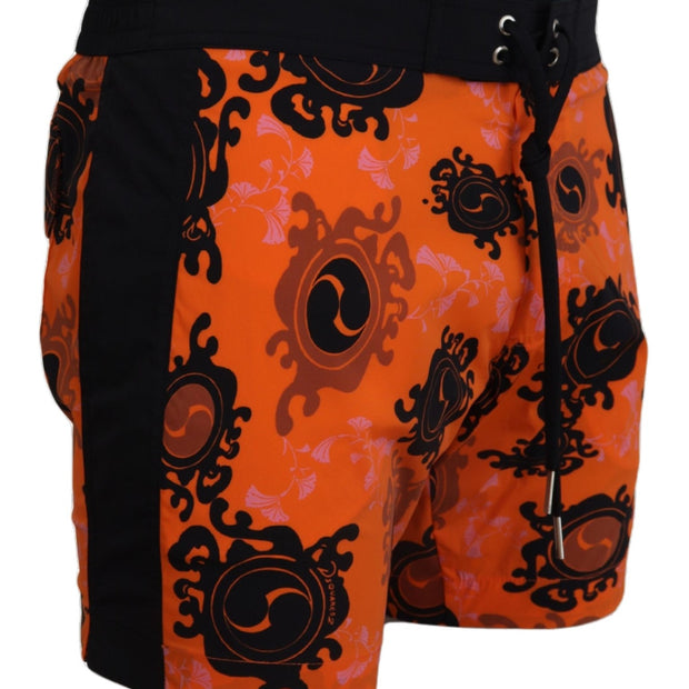 Chic Orange Swim Shorts Boxer for Men