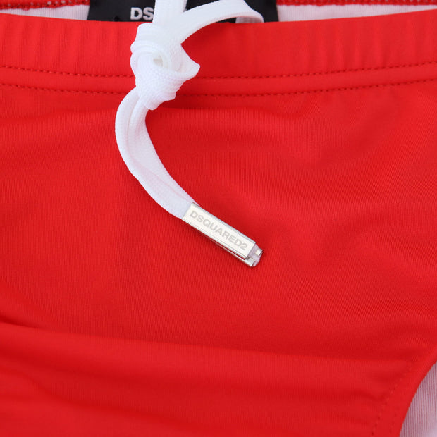 Red ICON Print Swim Briefs