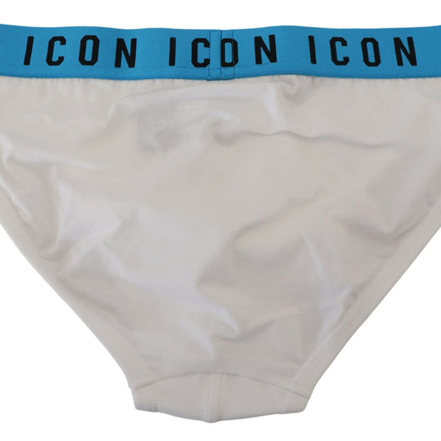 Elegant White Cotton Stretch Briefs