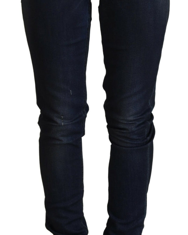 Blue Low Waist Slim Fit Women Denim Jeans