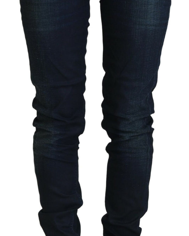 Blue Low Waist Slim Fit Women Denim Jeans