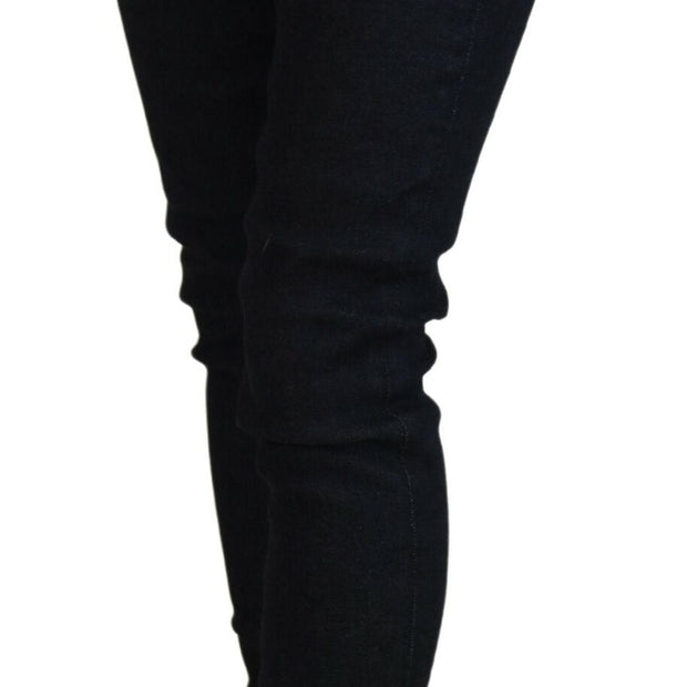 Chic Slim-Fit Cotton Denim in Dark Blue