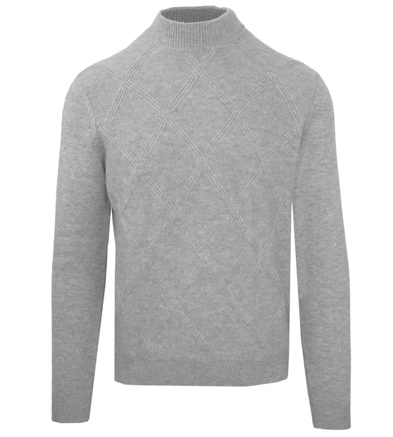 Gray Wool Men's Turtleneck Sweater