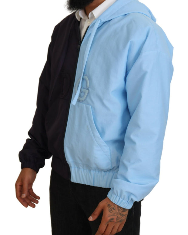 Black Blue DG Hooded Full Zip Men Jacket