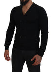 Black Cashmere Button Down Cardigan Sweater
