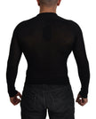 Black Cashmere Button Pullover Sweater