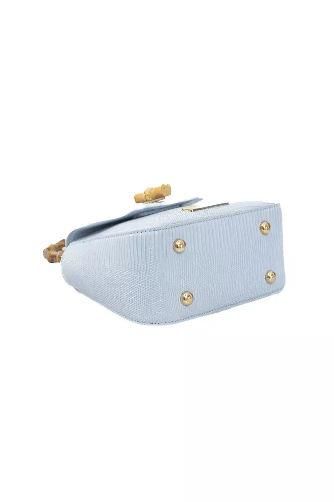 Light Blue Polyurethane Women Crossbody