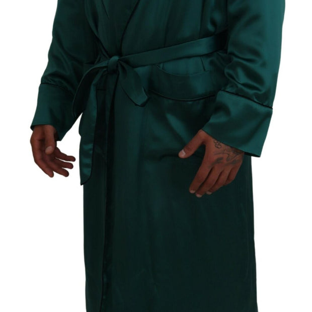 Elegant Silk Robe in Lush Green