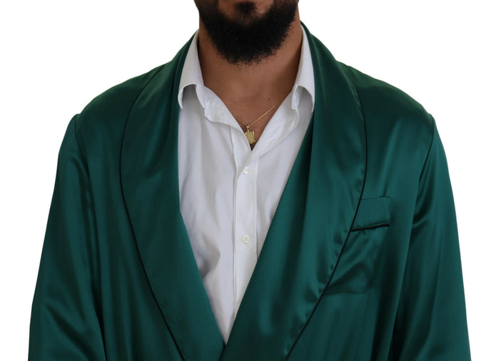 Elegant Silk Robe in Lush Green