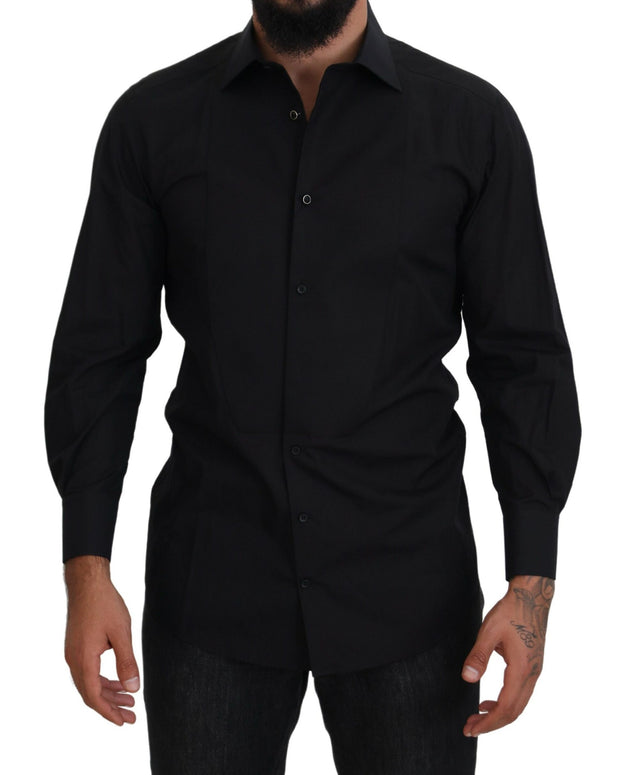 Black GOLD Cotton Collared Long Sleeve Shirt