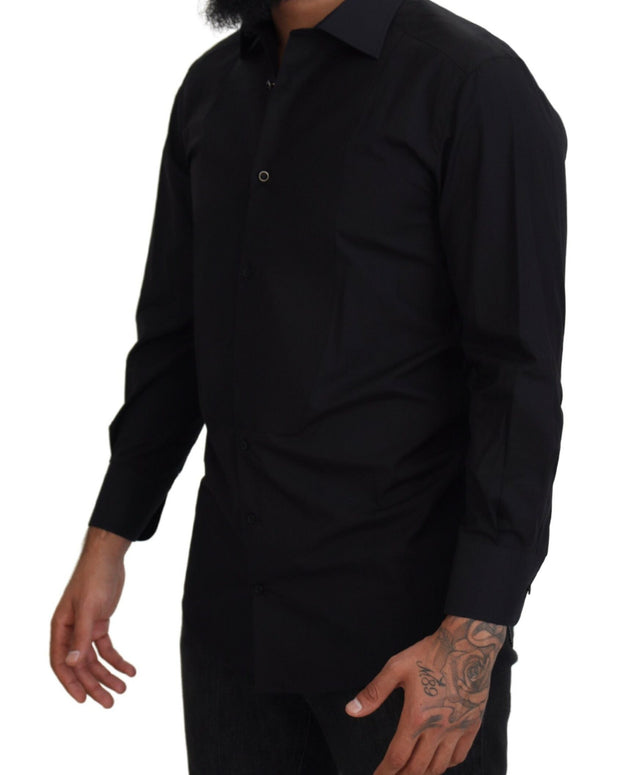 Black GOLD Cotton Collared Long Sleeve Shirt