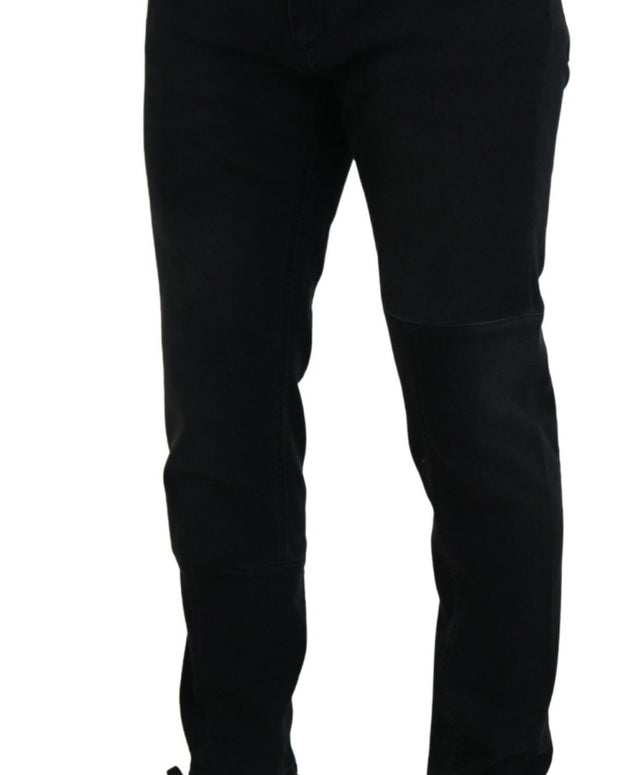 Black Angel Embroidery Skinny Denim Jeans