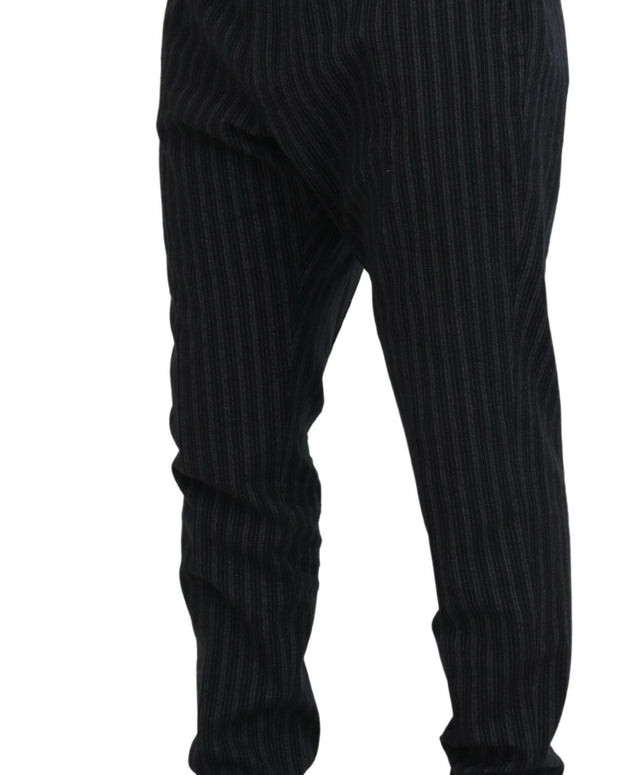Dark Gray Stripes Chino Dress Pants