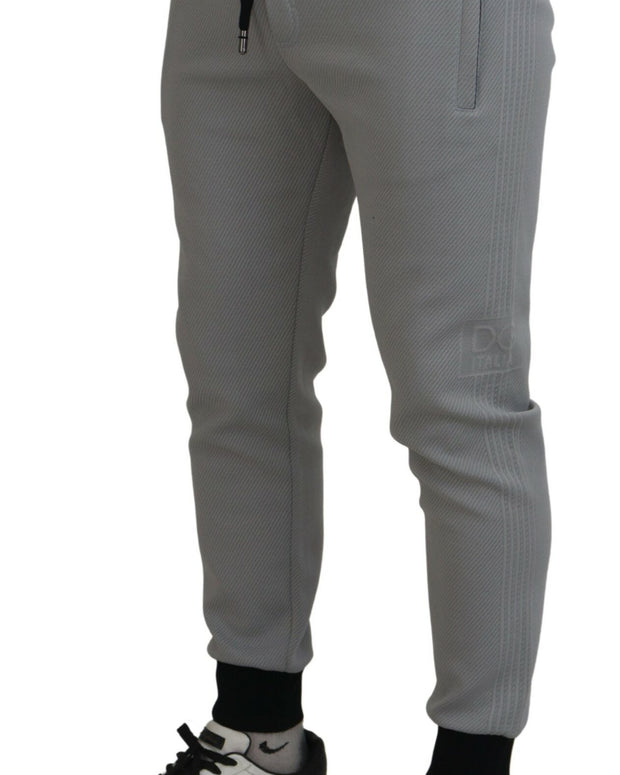 Gray Polyester Sweatpants Jogger Pants