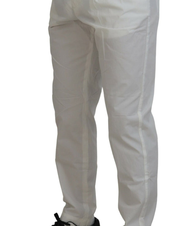 White Cotton Skinny Chino Pants