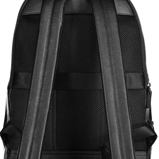 Black Polyethylene Men Backpack