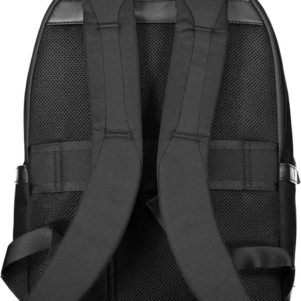 Black Nylon Men Backpack