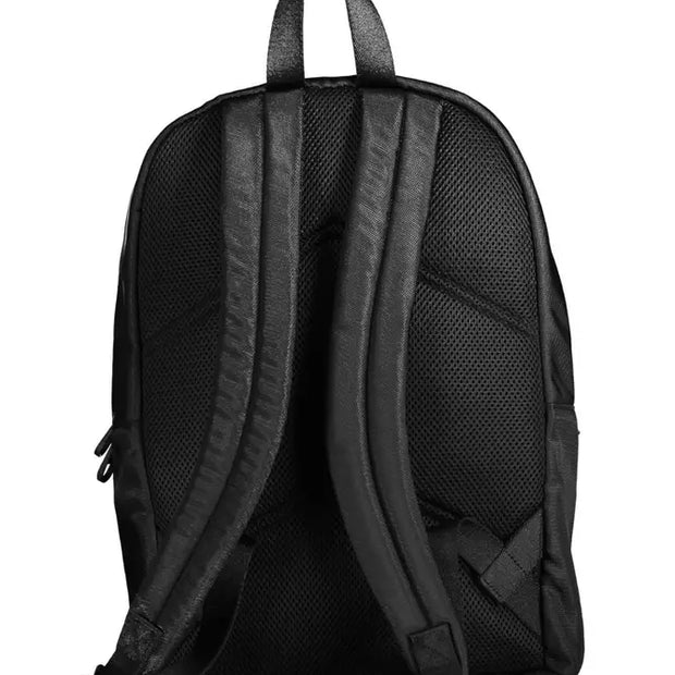 Black Polyester Men Backpack