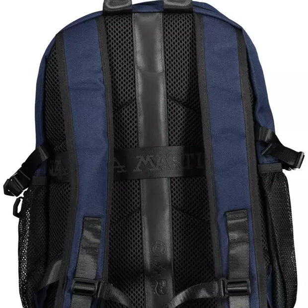 Blue Polyester Men Backpack