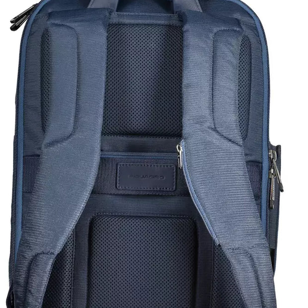 Blue Recycled Polyester Men Backpack