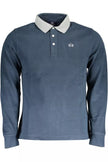 Blue Cotton Men Polo Shirt