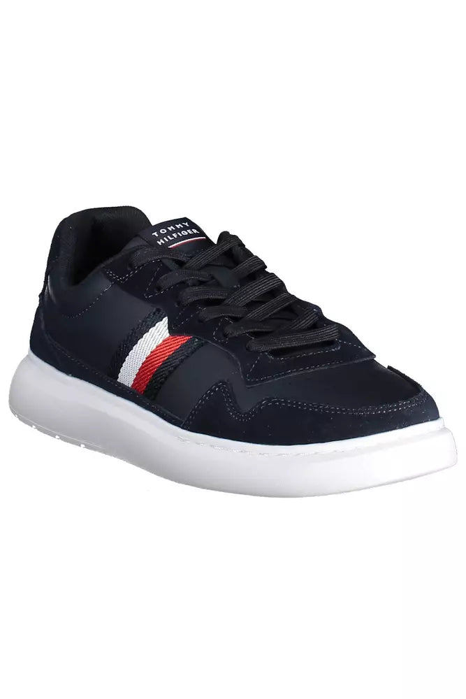 Blue Leather Men Sneaker