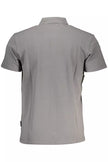 Gray Cotton Men Polo Shirt