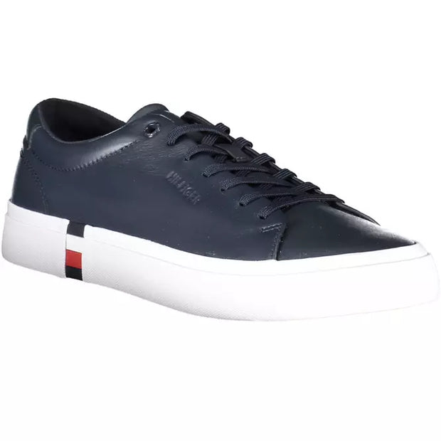 Blue Leather Men Sneaker