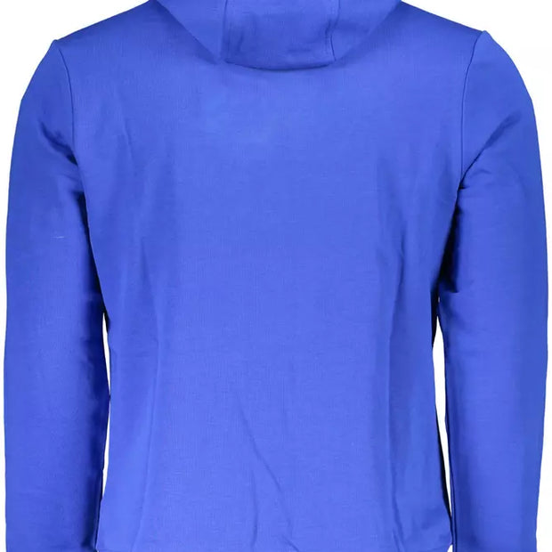 Chic Blue Embroidered Hooded Sweatshirt