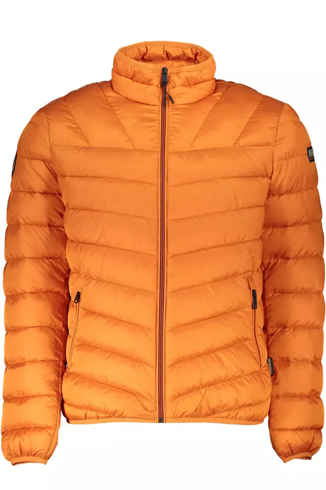 Orange Polyamide Men Jacket