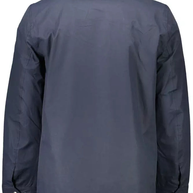 Blue Polyester Men Jacket