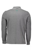 Gray Cotton Men Polo Shirt