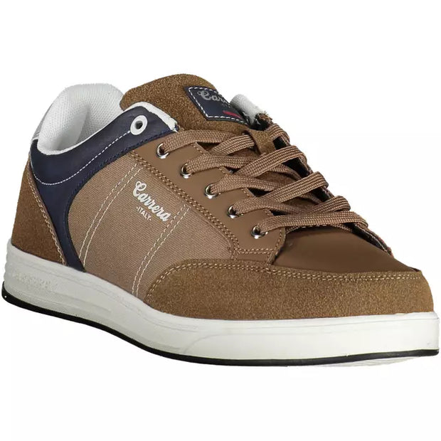 Brown Polyethylene Men Sneaker