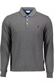 Gray Cotton Men Polo Shirt