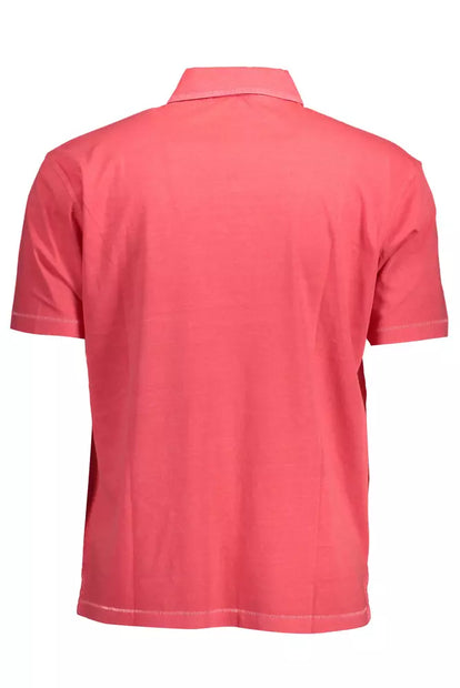 Pink Cotton Men Polo Shirt