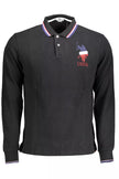 Black Cotton Men Polo Shirt