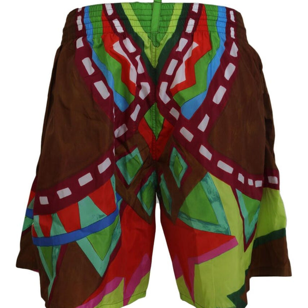 Multicolor Print Swim Shorts Boxer Style