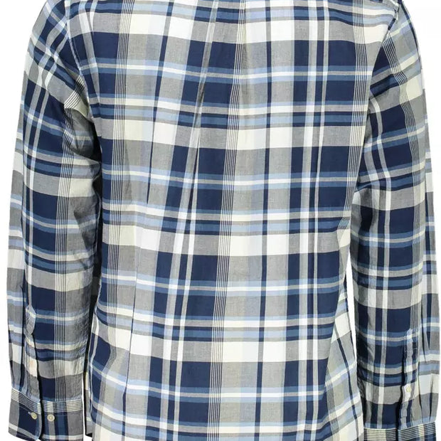 Blue Cotton Men Shirt