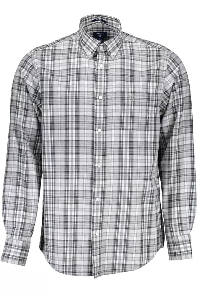 Gray Cotton Men Shirt