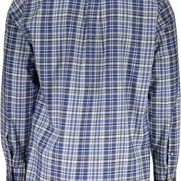 Blue Cotton Men Shirt