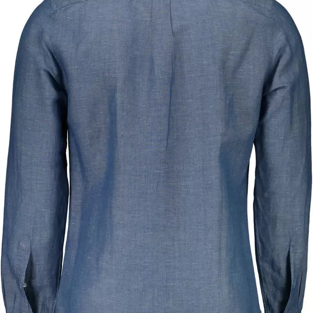 Blue Cotton Men Shirt