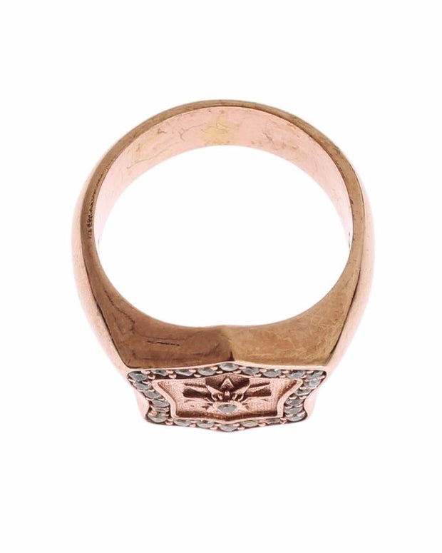 Chic Pink Gold Plated Sterling Silver Ring