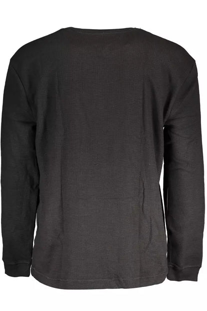 Black Cotton Men Sweater