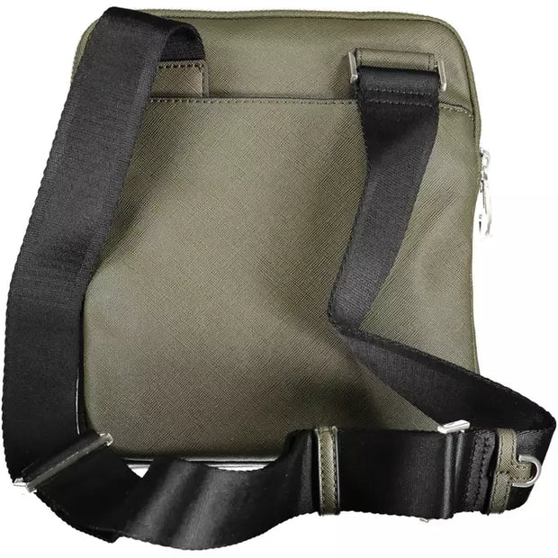 Green Polyamide Men Shoulder Bag