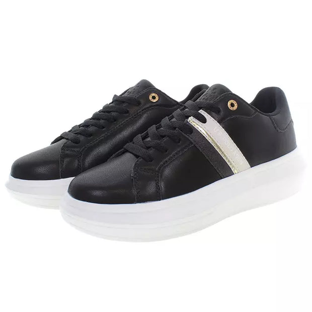 Black Polyester Women Sneaker