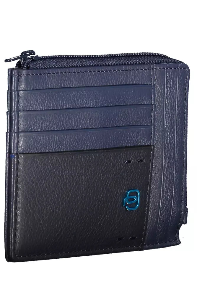 Blue Leather Men Wallet