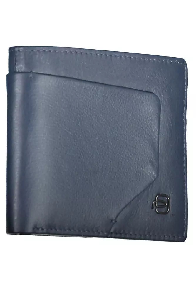 Blue Leather Men Wallet