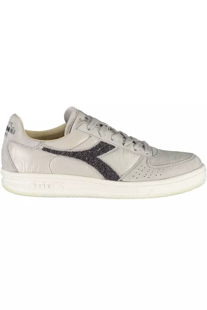 Gray Leather Women Sneaker