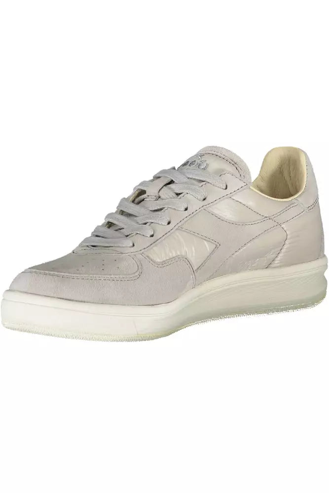 Gray Leather Women Sneaker