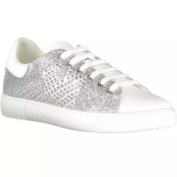 Silver Polyester Women Sneaker